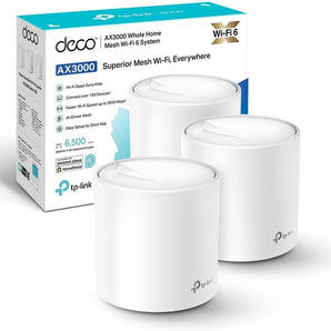 Deco X50(3-Pack) TP-Link Routeur WiFi 6 Mesh AX3000Mbps, Système WiFi 6 Pour Toute la Maison, WiFi Mesh, Bi-Bande, Repeteur WiFi Puissant, Couverture de 550㎡, Installation Facile, Contrôle Parental