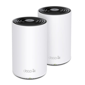 Deco XE75 Pro(2-pack) TP-Link Routeur WiFi 6E Mesh AXE5400Mbps, Port 2,5 Gbps, Routeur et répéteur tri-bande, WPA3, Repeteur WiFi Puissant, idéal pour grandes maisons, compatible avec Amazon Alexa